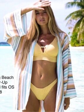 Billabong Striped Linen Cover-Up